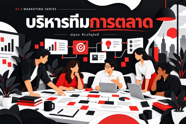 ทีมการตลาดร่วมวางแผนงานและแบ่งความรับผิดชอบ โทนดำขาวแดง